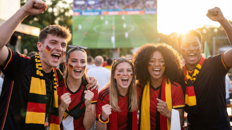 wm 2026 muensterland dorf erle fussball led wand outdoor deutschland bier bratwurst